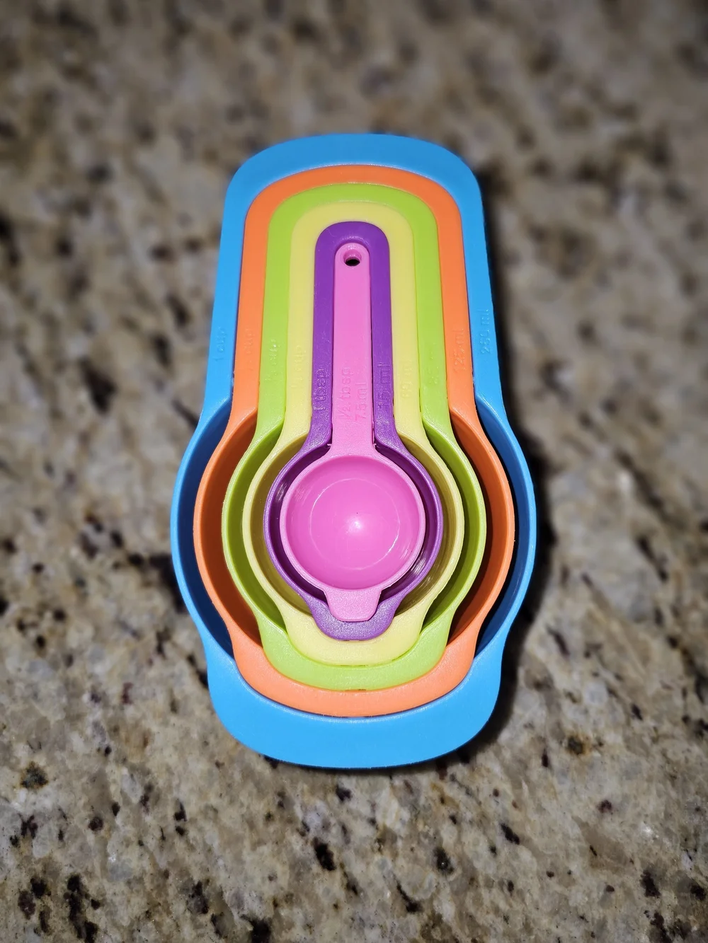 Colorful Nesting Measuring Cups Set of 6 Plastic Kitchen Baking Cooking Tools